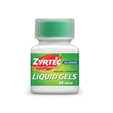 ZYRTEC 24 HOUR ALLERGY RELIEF CETIRIZINE 10MG 12 LIQUID CAPS 2 PACK