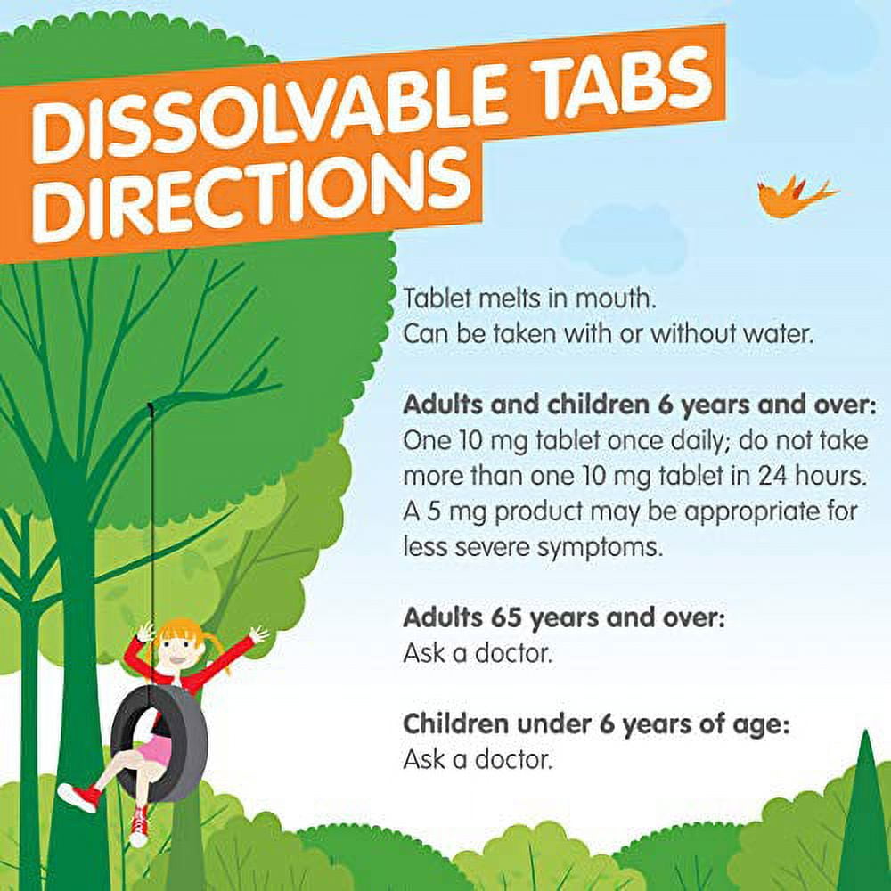 ZYRTEC CHILDRENS 24 HOUR DISSOLVING ALLERGY RELIEF TABLETS CETIRIZINE CITRUS FLAVORED 12 CT
