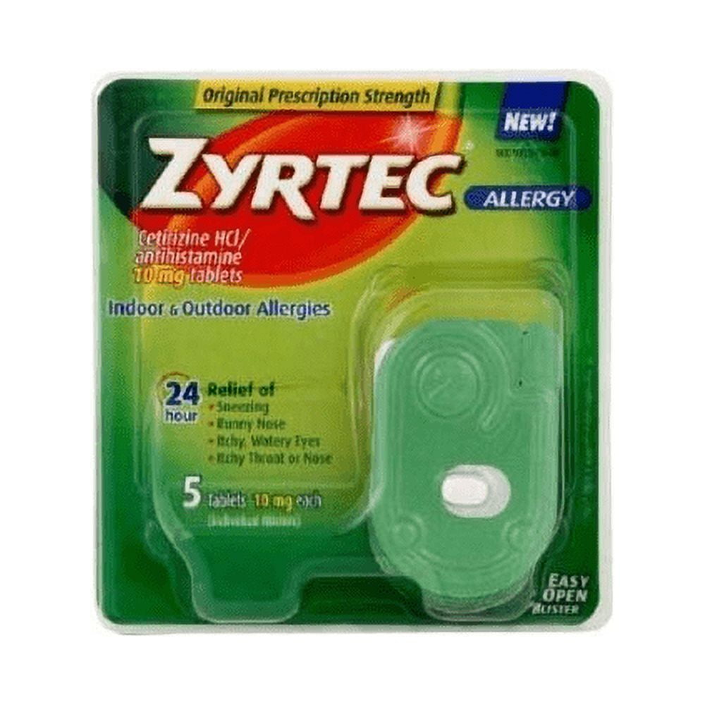 ZYRTEC 10MG TABLETS 5.00 CT - ALLERGY RELIEF MEDICATION