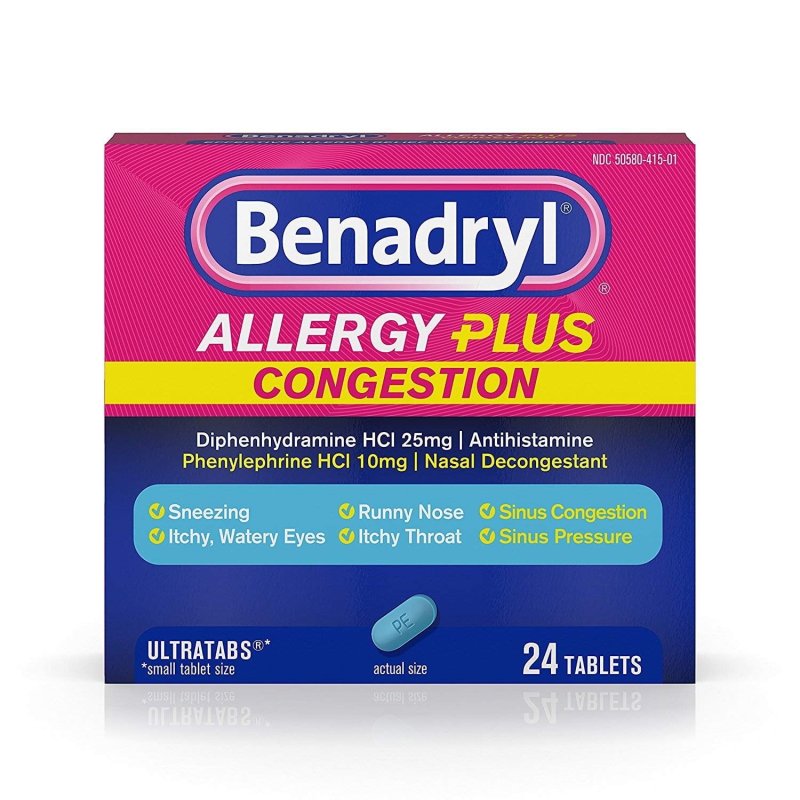 BENADRYL ALLERGY PLUS CONGESTION ULTRA TABLETS 24 COUNT EACH