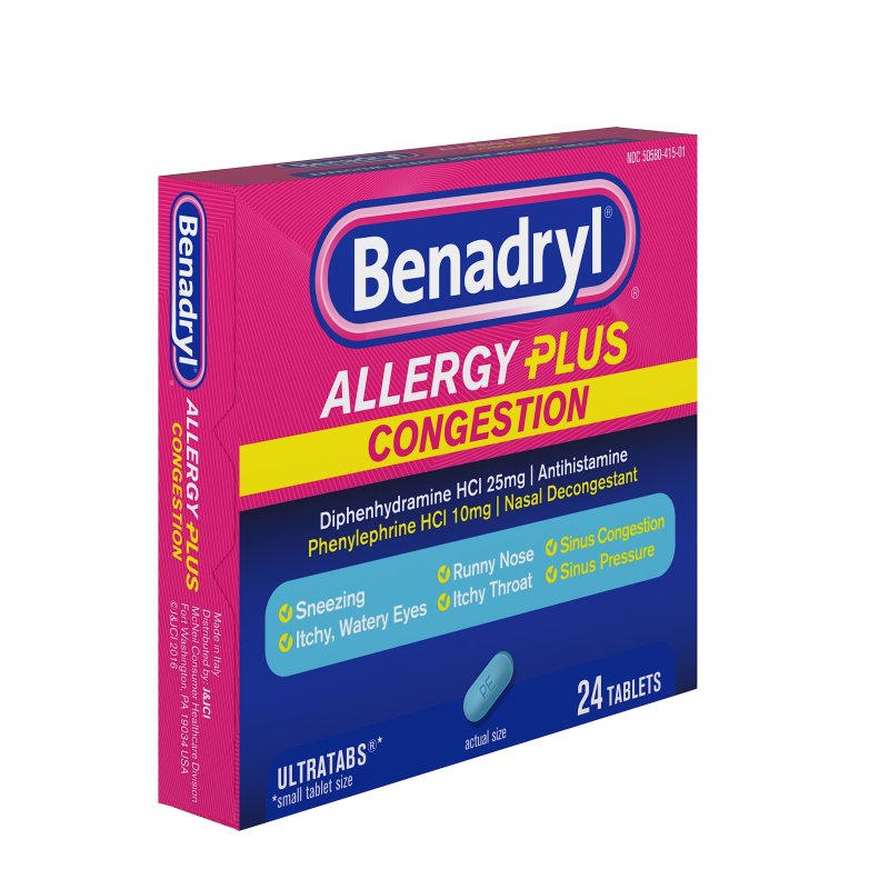 BENADRYL ALLERGY PLUS CONGESTION ULTRA TABLETS 24 COUNT EACH