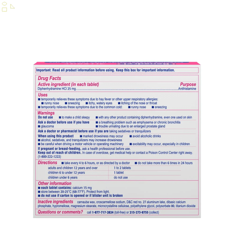 BENADRYL ALLERGY RELIEF ULTRATAB TABLETS 48 COUNT