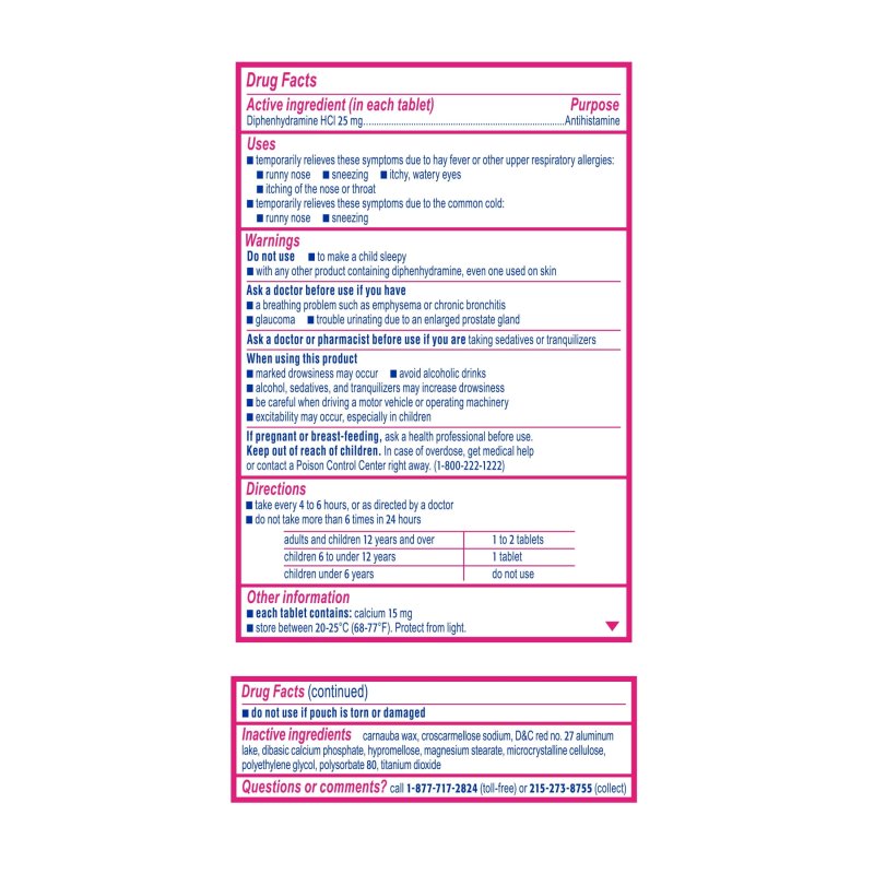 BENADRYL ULTRATABS GO PACKS ANTIHISTAMINE TABLETS 4 PACKS OF 2-CT FOR ALLERGY RELIEF