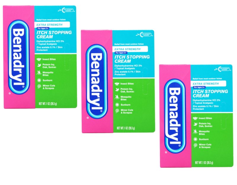 BENADRYL ITCH STOPPING CREAM EXTRA STRENGTH 1 OZ PACK OF 3