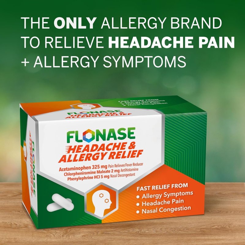 FLONASE HEADACHE ALLERGY RELIEF CAPLETS ACETAMINOPHEN 325MG PER 2 CAPLET DOSE 96 CAPLETS