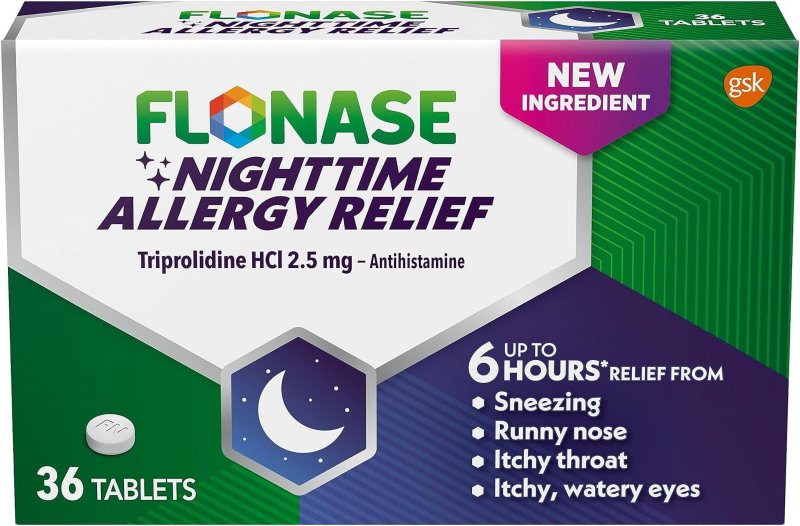 FLONASE NIGHTTIME ALLERGY RELIEF TABLETS 6 HOURS ALLERGY MEDICINE 36 COATED TABLETS