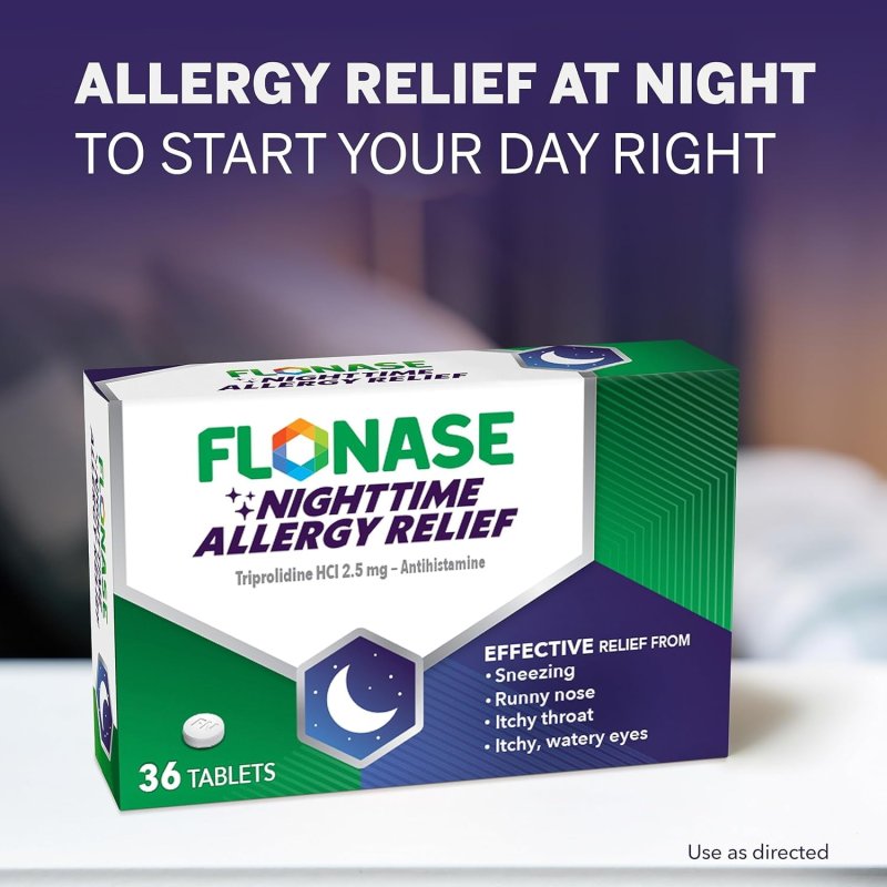 FLONASE NIGHTTIME ALLERGY RELIEF TABLETS 6 HOURS ALLERGY MEDICINE 36 COATED TABLETS