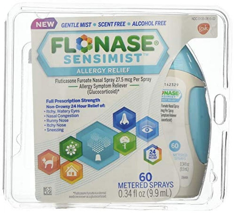 FLONASE SENSIMIST ALLERGY RELIEF SPRAY 60 METERED SPRAYS 1 EA PACK OF 2