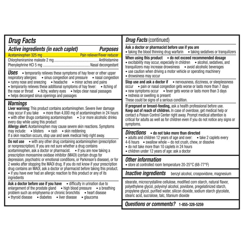 FLONASE HEADACHE ALLERGY RELIEF CAPLETS 12 CAPLETS