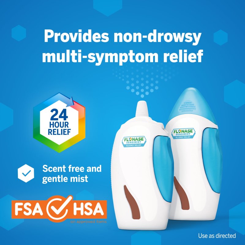 FLONASE SENSIMIST ALLERGY RELIEF SPRAY NON DROWSY MEDICINE 120 SPRAYS 3 PACK