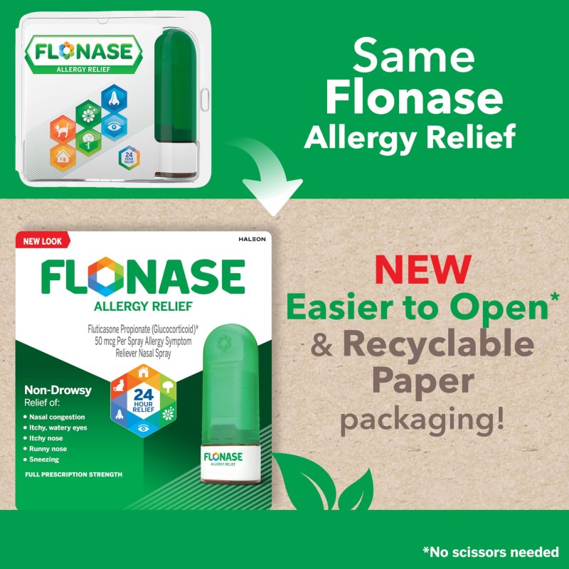 FLONASE ALLERGY RELIEF HYZ01 NASAL SPRAY 24-HOUR NON-DROWSY MULTI-SYMPTOM - 144 SPRAYS 2-PACK