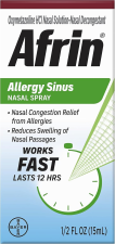 AFRIN ALLERGY SINUS NASAL SPRAY 15ML FOR FAST RELIEF