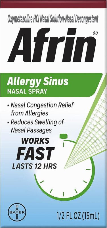 AFRIN ALLERGY SINUS NASAL SPRAY 15ML FOR FAST RELIEF