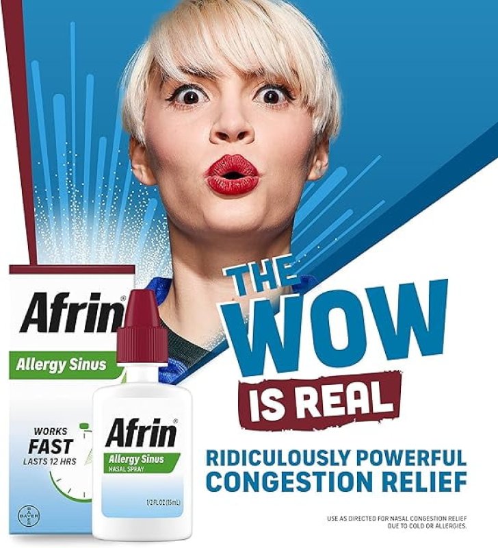 AFRIN ALLERGY SINUS NASAL SPRAY 15ML FOR FAST RELIEF