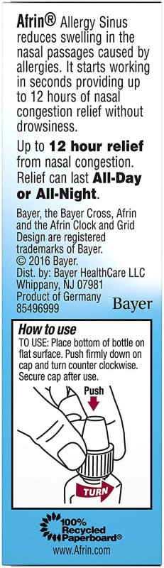AFRIN ALLERGY SINUS NASAL SPRAY 0.50 OZ PACK OF 6 - FAST RELIEF