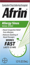 AFRIN 12HR ALLERGY SINUS CONGESTION RELIEF NASAL SPRAYS 6 PACK 0.5 OZ FOR FAST RELIEF