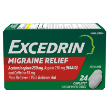 EXCEDRIN MIGRAINE CAPLETS 24 COUNT FOR HEADACHE RELIEF