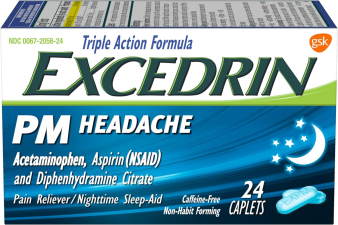EXCEDRIN PM PAIN RELIEVER NIGHTTIME SLEEP-AID CAPLETS HEADACHE RELIEF 24 COUNT