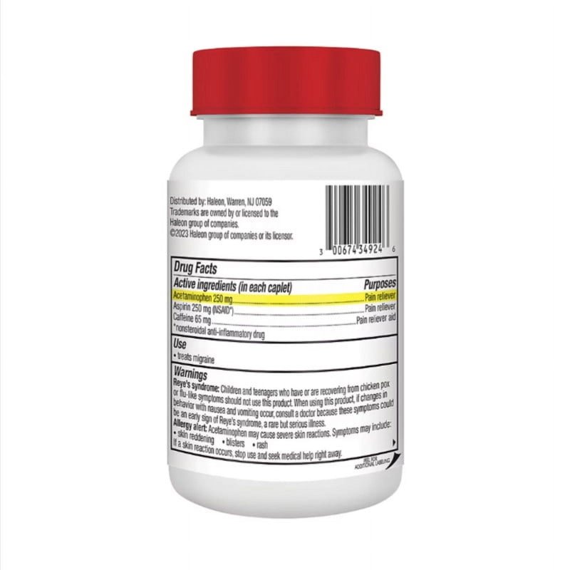 EXCEDRIN MIGRAINE CAFFEINE 300 CAPLETS FOR FAST RELIEF