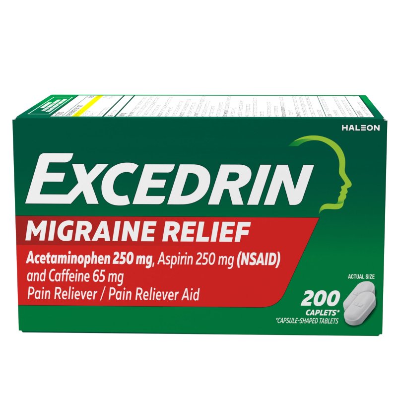 EXCEDRIN MIGRAINE CAPLETS 200 COUNT FOR HEADACHE RELIEF