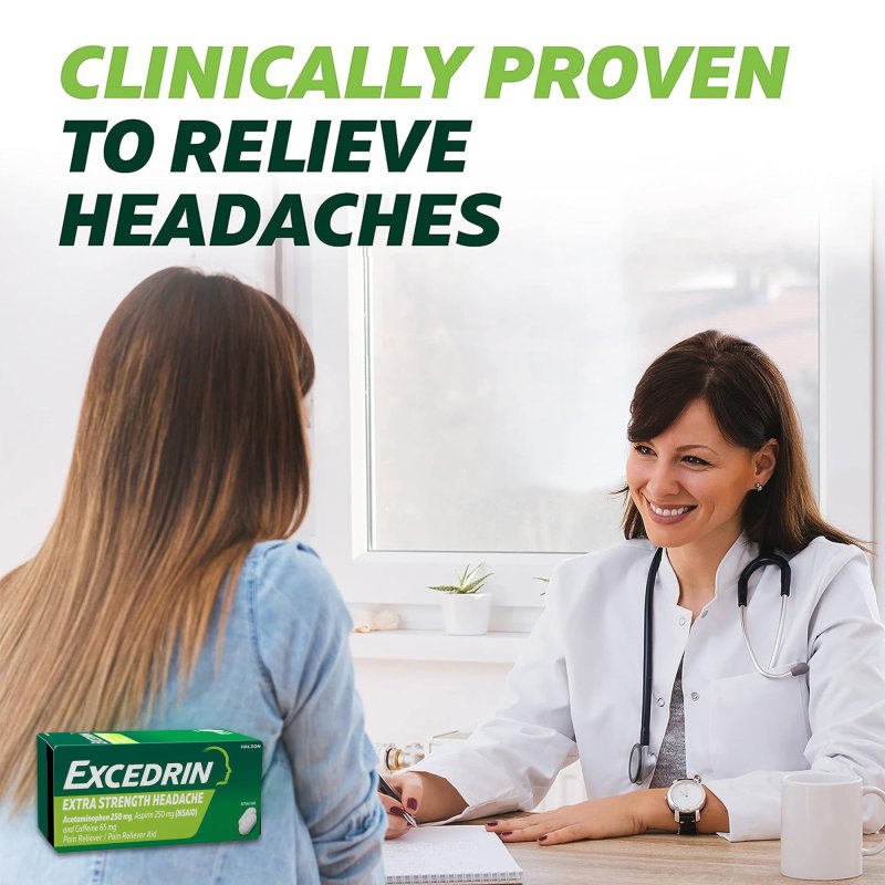 EXCEDRIN EXTRA STRENGTH HEADACHE RELIEF CAPLETS 100 COUNT FOR FAST PAIN RELIEF