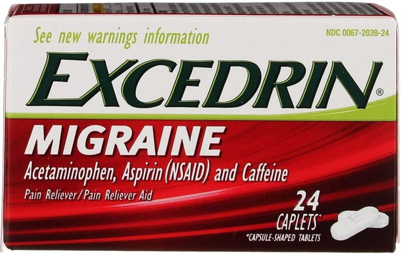 EXCEDRIN MIGRAINE PAIN RELIEF 6 PACK 24 COUNT CAPLETS EACH.