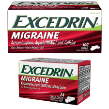 EXCEDRIN MIGRAINE CAPLETS 100 COUNT + EXCEDRIN MIGRAINE MEDICINE CAPLETS 24 COUNT - HEADACHE RELIEF