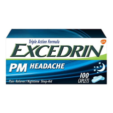 EXCEDRIN PM SLEEP AID HEADACHE RELIEF CAPLETS 100 COUNT FOR NIGHTTIME HEADACHES & SLEEPLESSNESS