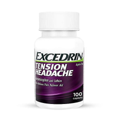 EXCEDRIN TENSION HEADACHE RELIEF CAPLETS NON-ASPIRIN HEAD NECK SHOULDER PAIN 100 COUNT