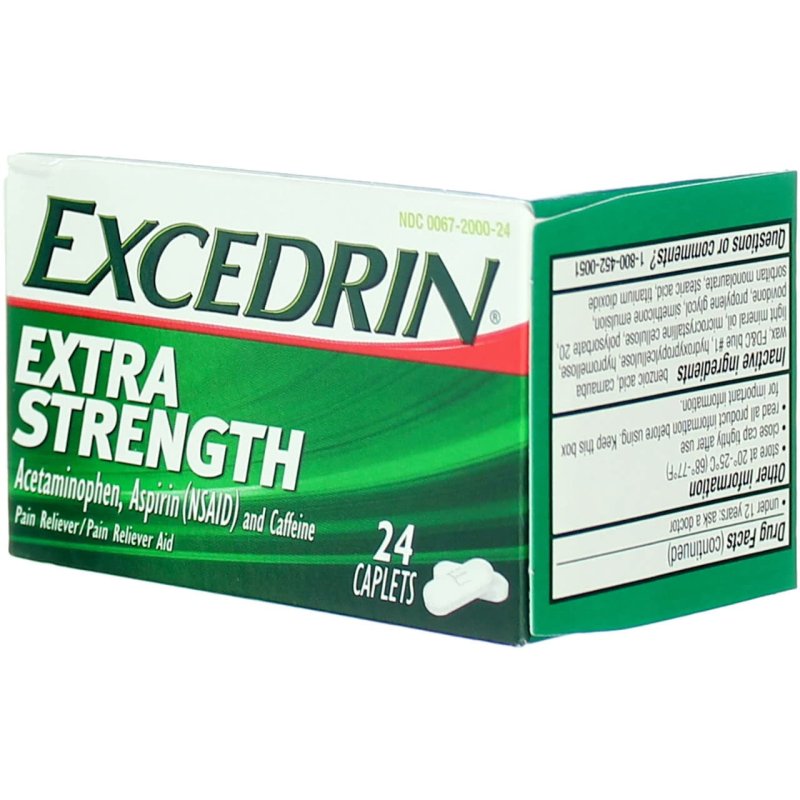 EXCEDRIN EXTRA STRENGTH PAIN RELIEVER AID CAPLETS 24 CT PACK OF 1 FOR FAST RELIEF