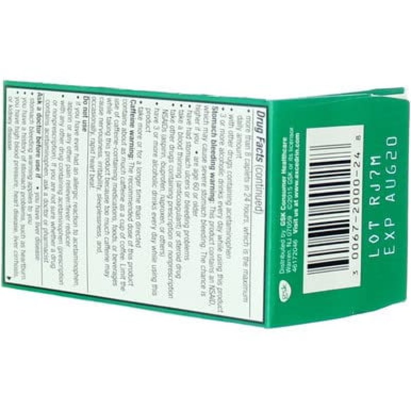 EXCEDRIN EXTRA STRENGTH PAIN RELIEVER AID CAPLETS 24 CT PACK OF 1 FOR FAST RELIEF
