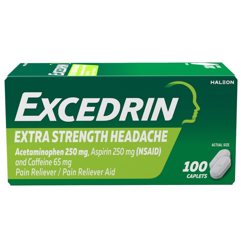 EXCEDRIN EXTRA STRENGTH HEADACHE RELIEF CAPLETS 100 COUNT AND PAIN RELIEF CAPLETS 24 COUNT