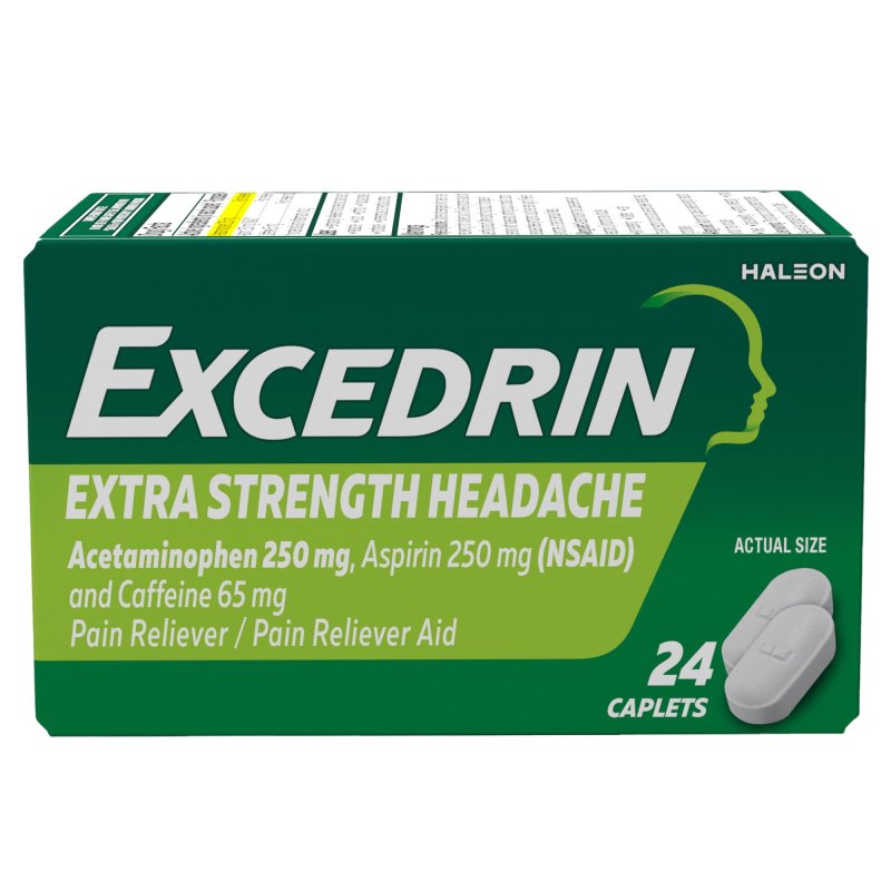 EXCEDRIN EXTRA STRENGTH HEADACHE RELIEF CAPLETS 100 COUNT AND PAIN RELIEF CAPLETS 24 COUNT