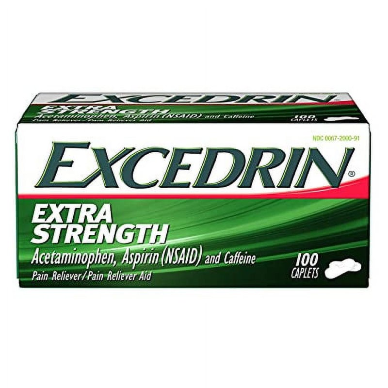 EXCEDRIN EXTRA STRENGTH PAIN RELIEF CAPLETS HEADACHE RELIEF 100 COUNT