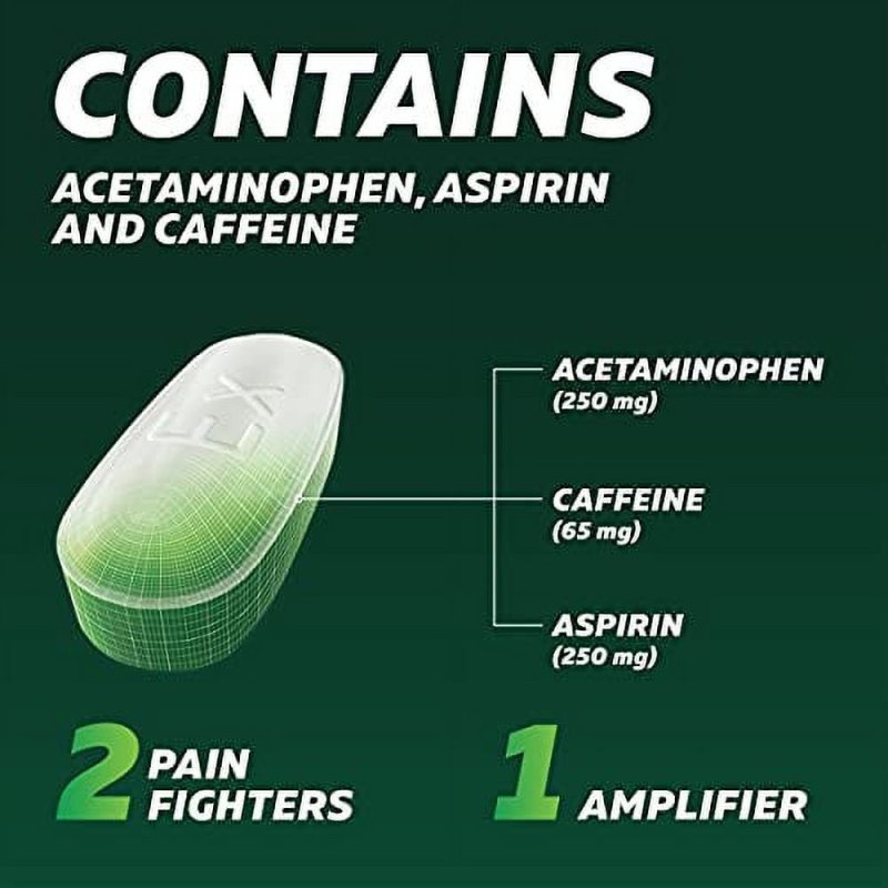 EXCEDRIN EXTRA STRENGTH PAIN RELIEF CAPLETS HEADACHE RELIEF 100 COUNT