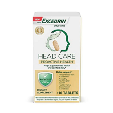 EXCEDRIN MAGNESIUM RIBOFLAVIN VITAMIN B6 FOLIC ACID B12 DIETARY SUPPLEMENT HEAD HEALTH COMFORT DAILY 110 COUNT