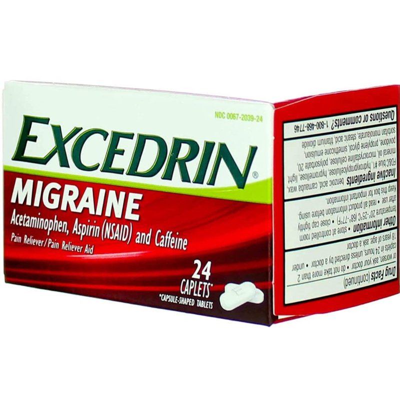 EXCEDRIN MIGRAINE PAIN RELIEF CAPLETS 2 PACK 24 COUNT EACH FOR FAST RELIEF