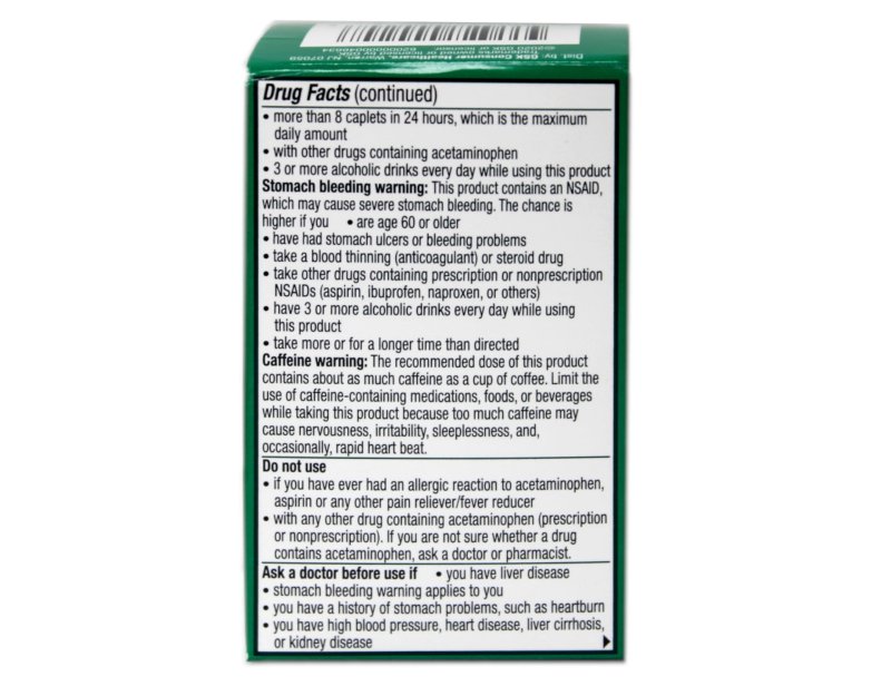 EXCEDRIN EXTRA STRENGTH PAIN RELIEF CAPLETS 24 EA PACK OF 3