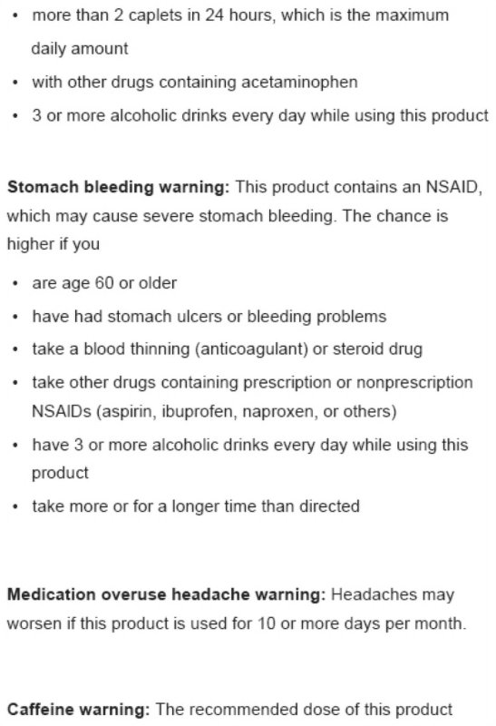 EXCEDRIN MIGRAINE 6 SINGLE DOSE TABLETS FOR FAST RELIEF