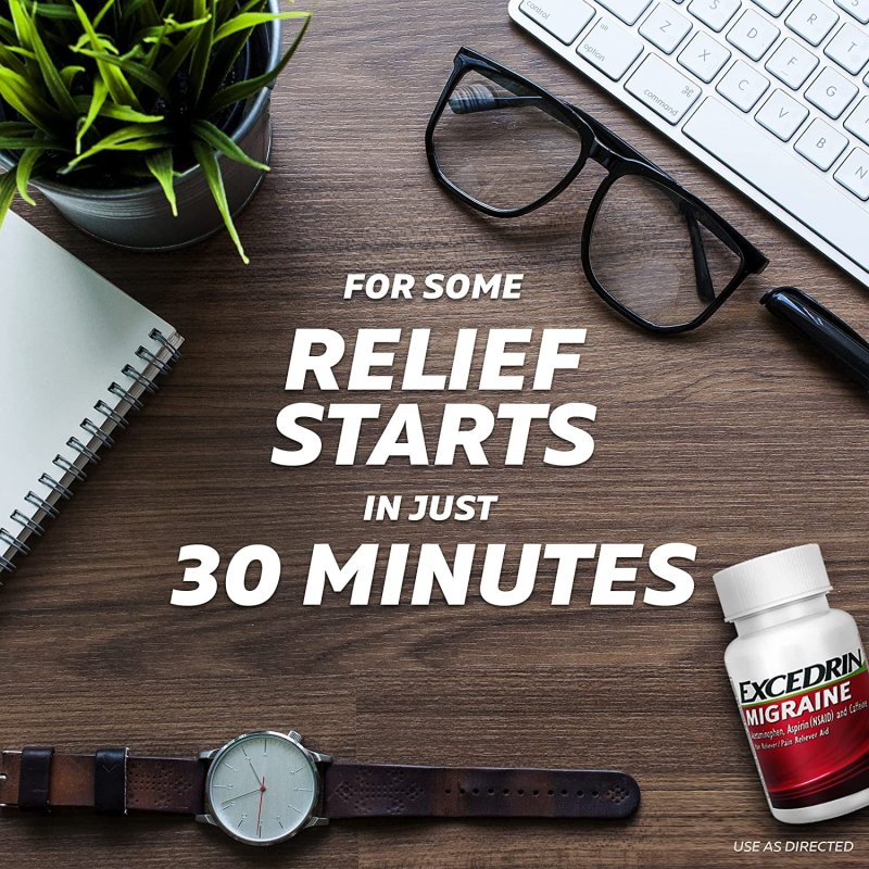 EXCEDRIN MIGRAINE PAIN RELIEF 3 PACK 24 COUNT CAPLETS EACH