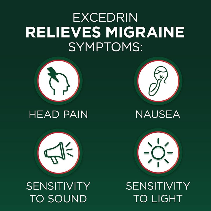EXCEDRIN MIGRAINE PAIN RELIEF 3 PACK 24 COUNT CAPLETS EACH