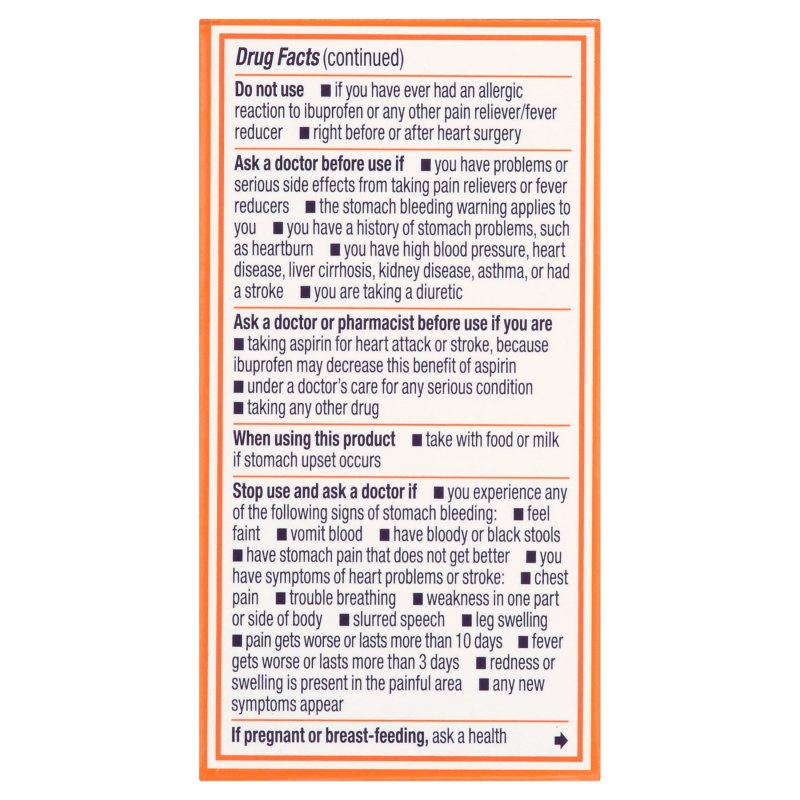 MOTRIN IB IBUPROFEN 200MG TABLETS PAIN FEVER RELIEF 50 COUNT