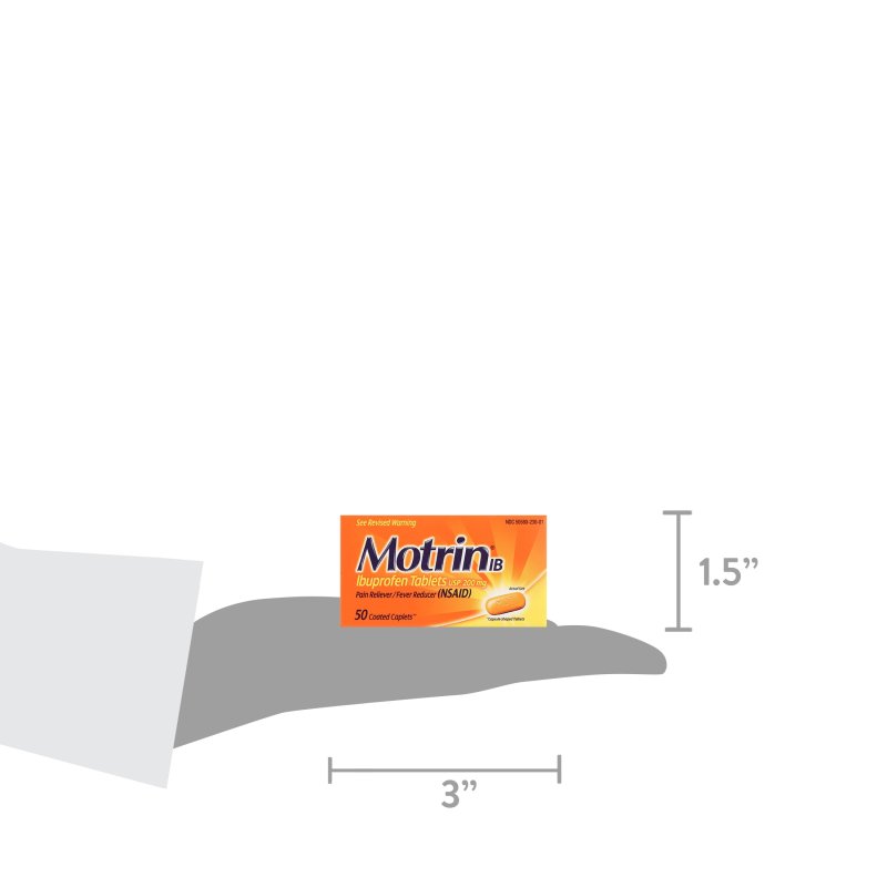 MOTRIN IB IBUPROFEN 200MG TABLETS PAIN FEVER RELIEF 50 COUNT