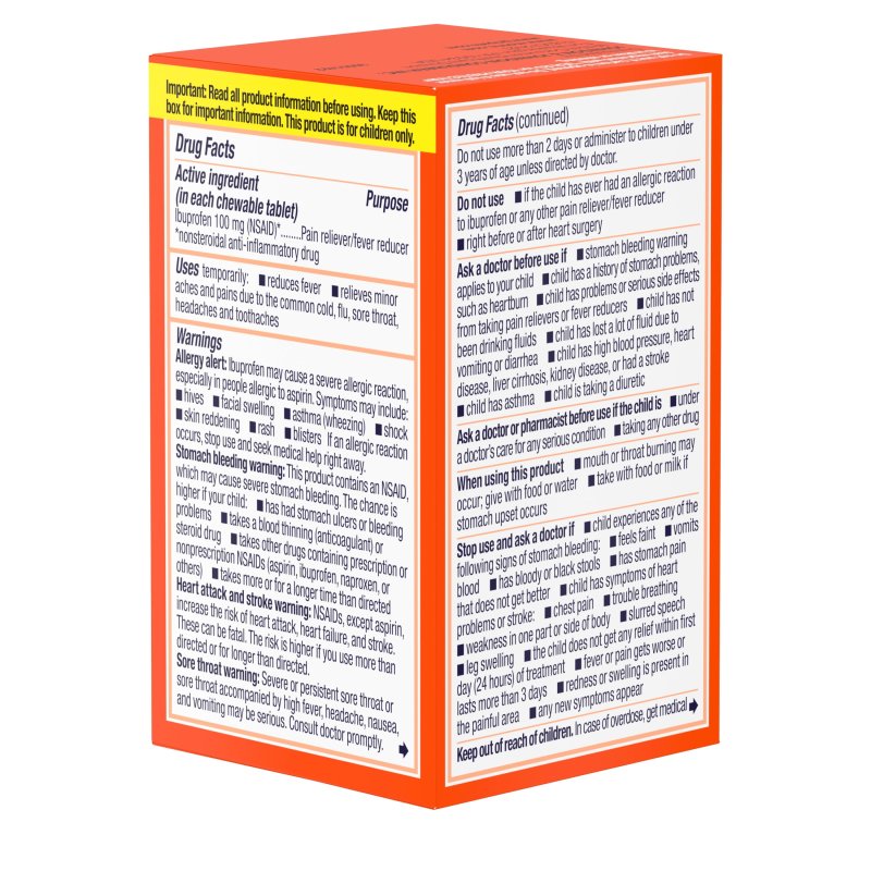 MOTRIN IBUPROFEN CHEWABLE TABLETS GRAPE FLAVOR 24 COUNT CHILDRENS
