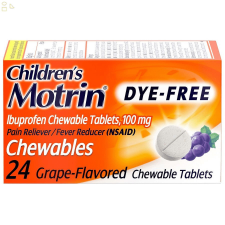 MOTRIN DYE FREE IBUPROFEN AGES 2-11 PAIN FEVER RELIEF MEDICINE 24 CHILDRENS