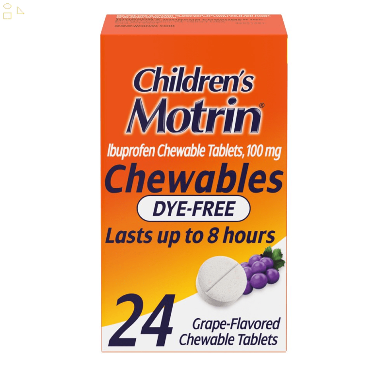 MOTRIN DYE FREE IBUPROFEN AGES 2-11 PAIN FEVER RELIEF MEDICINE 24 CHILDRENS