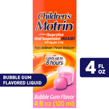 MOTRIN IBUPROFEN BUBBLEGUM FLAVOR KIDS MEDICINE 4 FL OZ CHILDRENS