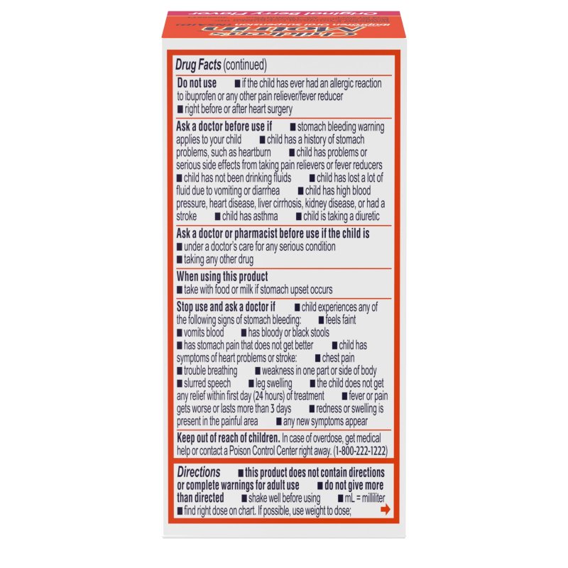 MOTRIN BERRY FLAVORED IBUPROFEN MEDICINE 4 FL. OZ KIDS