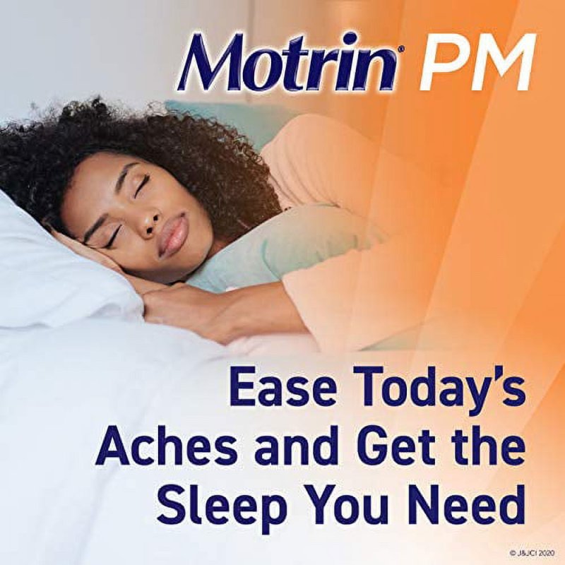 MOTRIN PM CAPLETS 200 MG IBUPROFEN 38 MG SLEEP AID NIGHTTIME RELIEF MINOR PAINS 80 CT