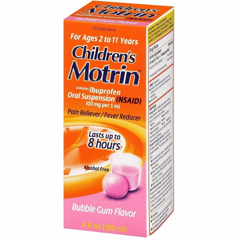MOTRIN CHILDRENS PAIN REDUCER LIQUID BUBBLE GUM FLAVOR